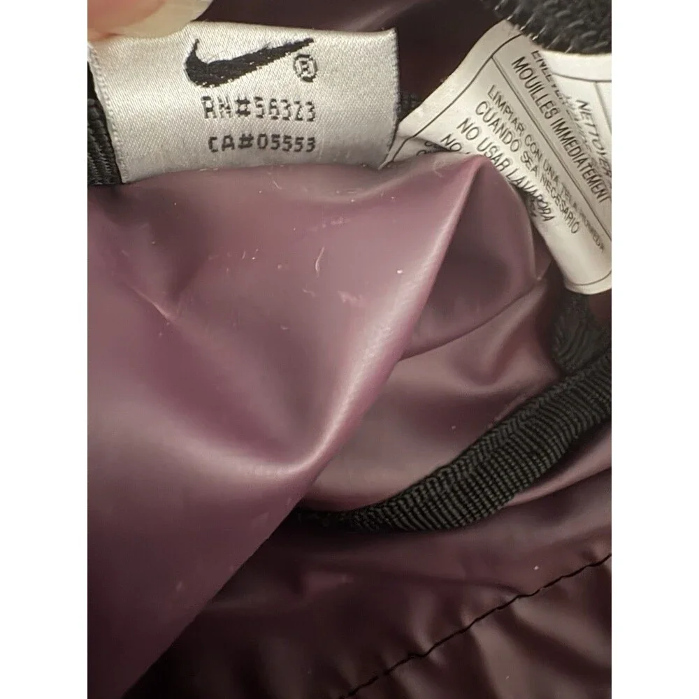 Vintage 80s 90s NIKE Duffel Bag Deep Purple Spellout Big Check Workout Retro
